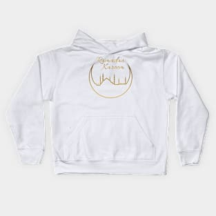 Blue Mosque Silhouette in a Crescent Kids Hoodie